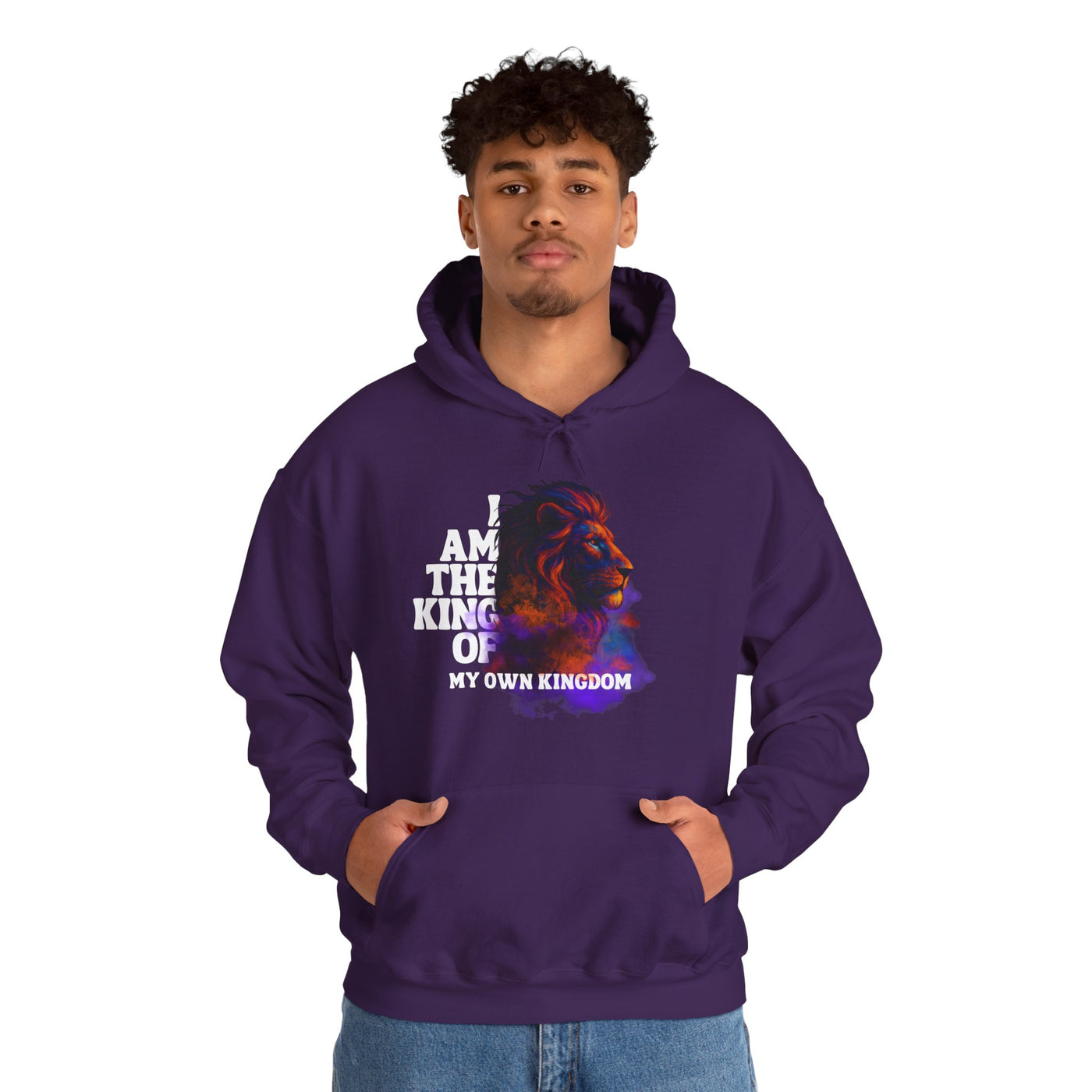 Inspirational Lion Hoodie "i am the king of my kingdom"