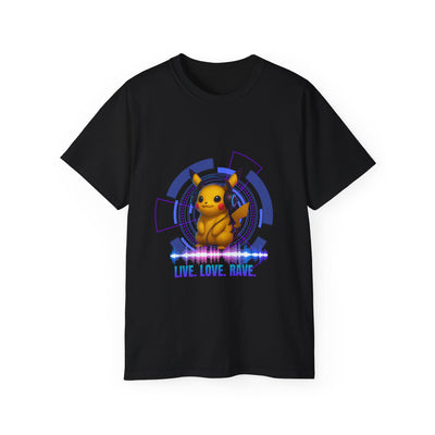 Rave T-Shirt, Fun Music Shirt, Live Love Rave - Techno - Pokemon