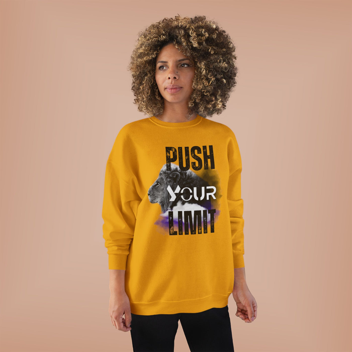 Motivational Lion Sweatshirt - Push Your Limit - Unisex EcoSmart