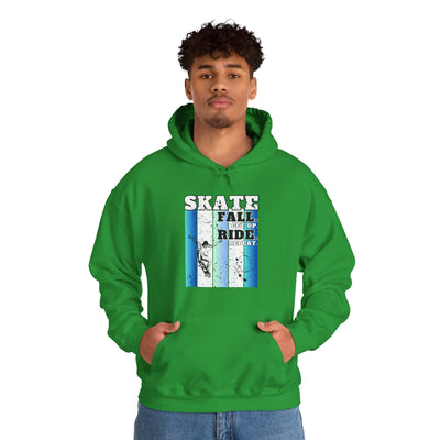 Skateboarding Warmup Hoodie - 'Skate Fall Get Up Ride Repeat' Design