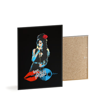 Love Amy Winehouse Poster with Wooden Frame - Vibrant Wall Art for Music Lovers