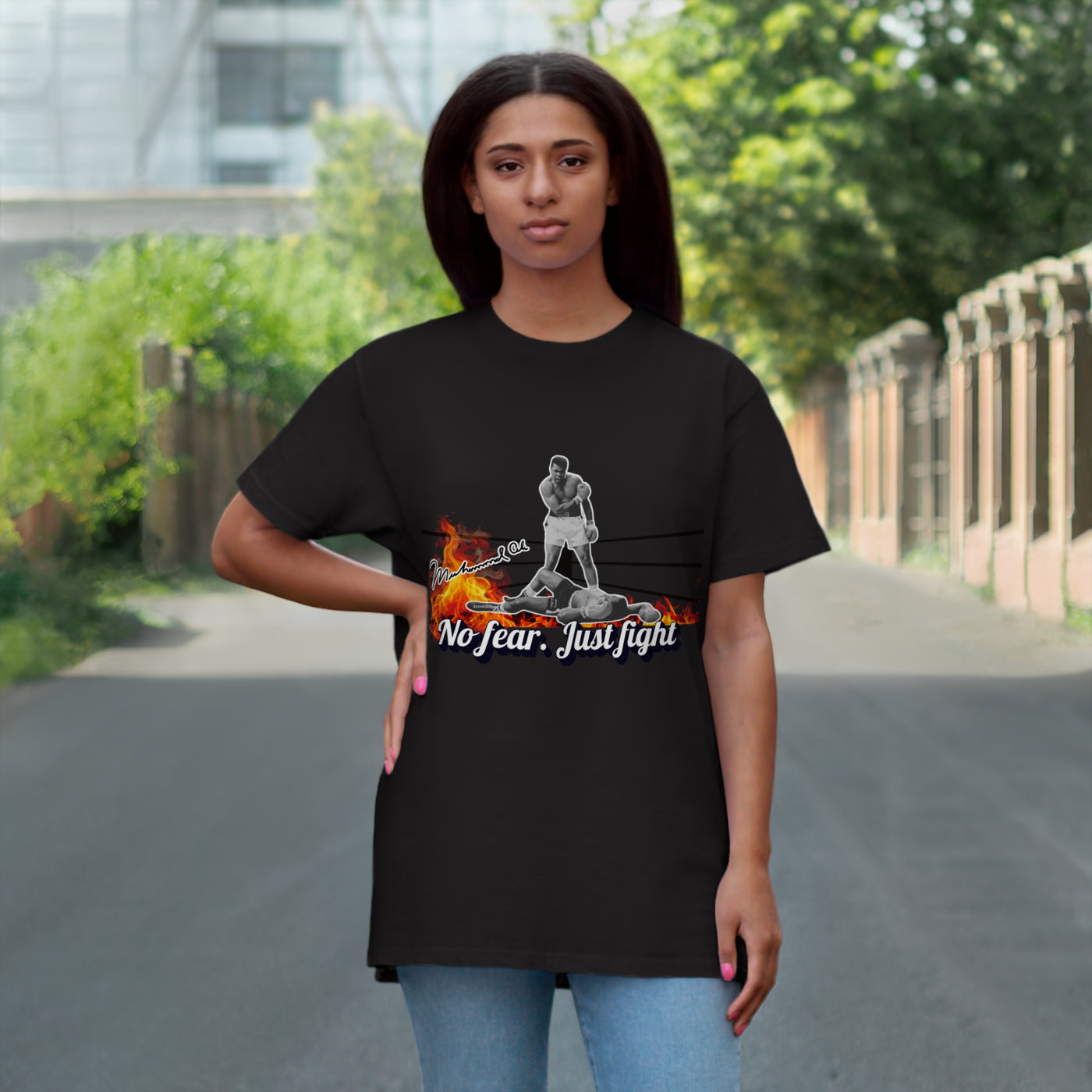 No Fear Just Fight T-Shirt, Motivational Shirt Muhammad Ali