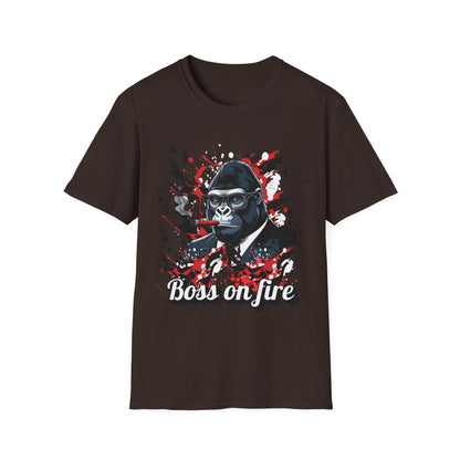 Boss on Fire Unisex T-Shirt, Funny Graphic Tee, Unique Gift, Casual Wear, Motivation Shirt