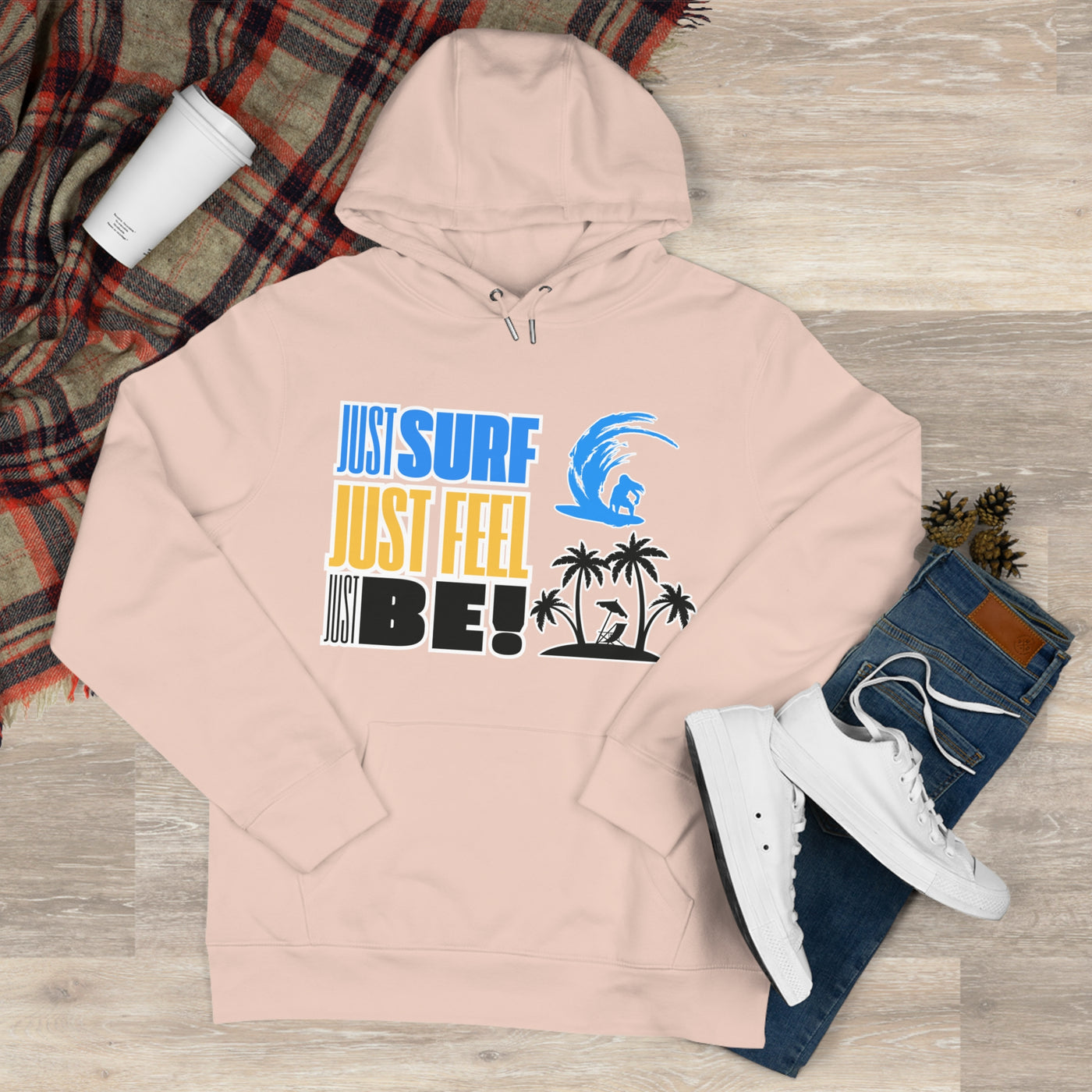 Just Surf Hooded Sweatshirt - Perfect for Beach Lovers and Surf Enthusiasts