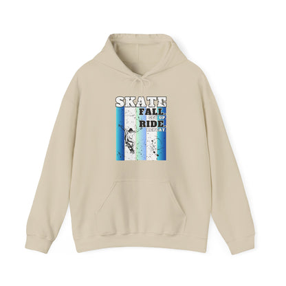 Skateboarding Warmup Hoodie - 'Skate Fall Get Up Ride Repeat' Design