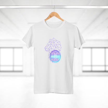 Women's Inspirational Lion T-Shirt - 'Bleib-Wild, Bleib-Echt, Bleib-Du' Design