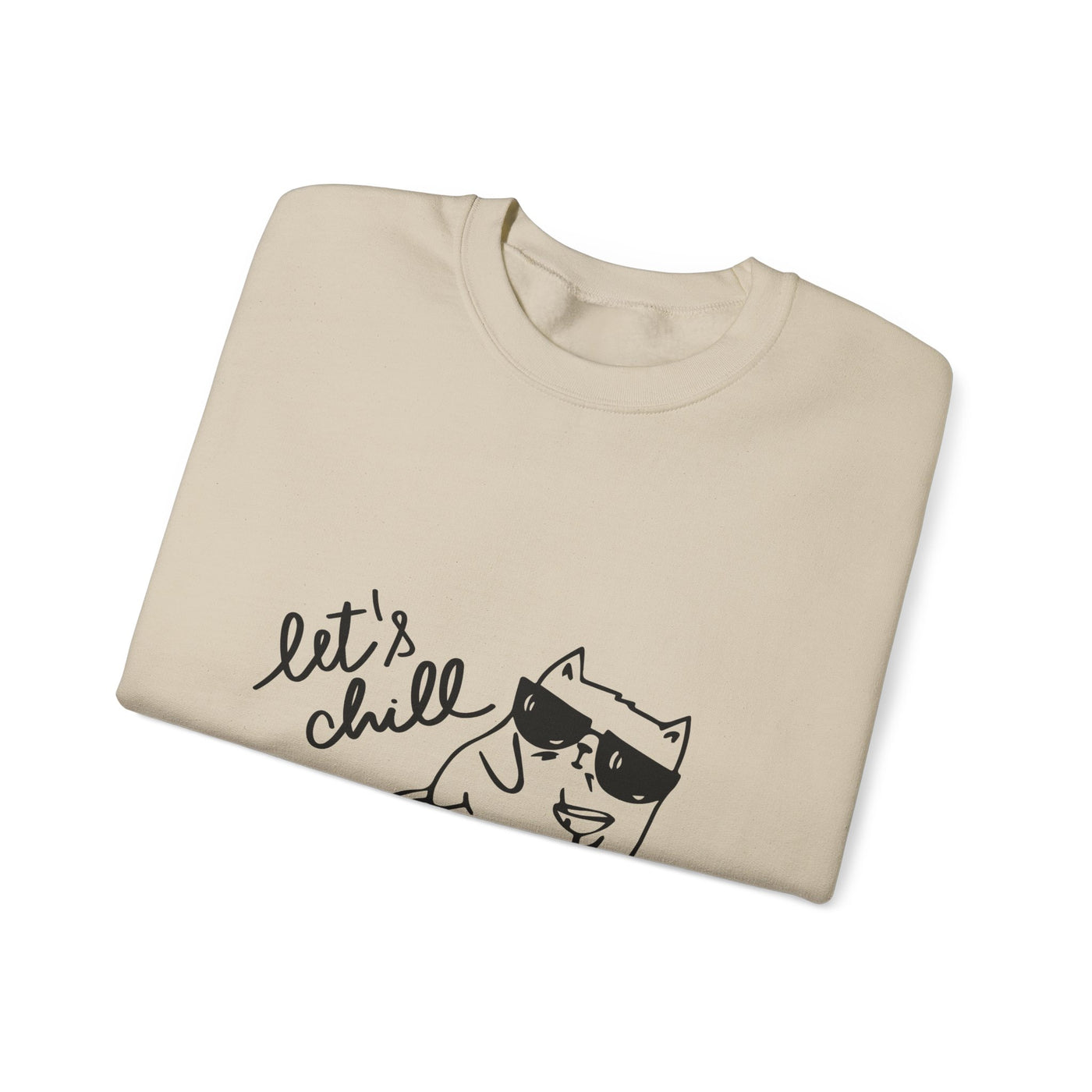 Let's Chill Cat Sweatshirt - Unisex Garment-Dyed Pullover for Cozy Days