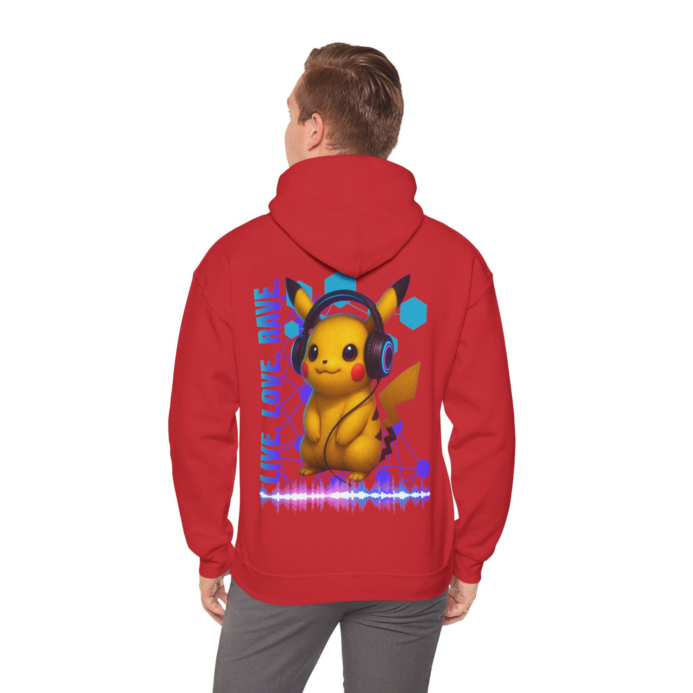 Rave Hoddie, Live Love Rave - Techno - Pokemon