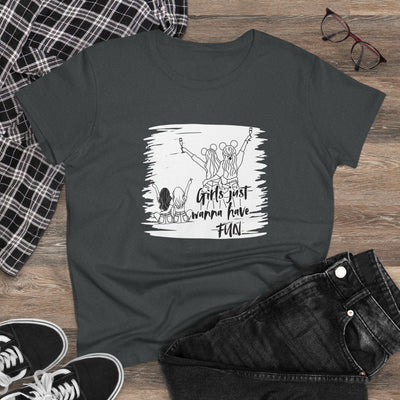 Girls Just Wanna Have Fun Cotton Tee - Women's Midweight Casual Shirt