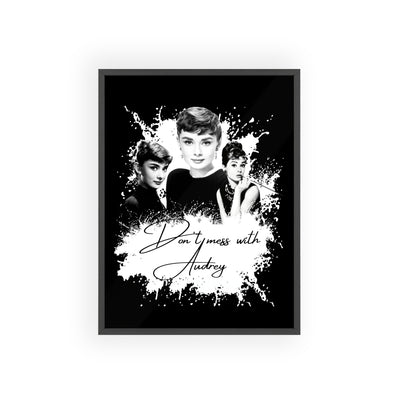 Audrey Hepburn Classic Poster with Wooden Frame - 'Don't Mess with Audrey'