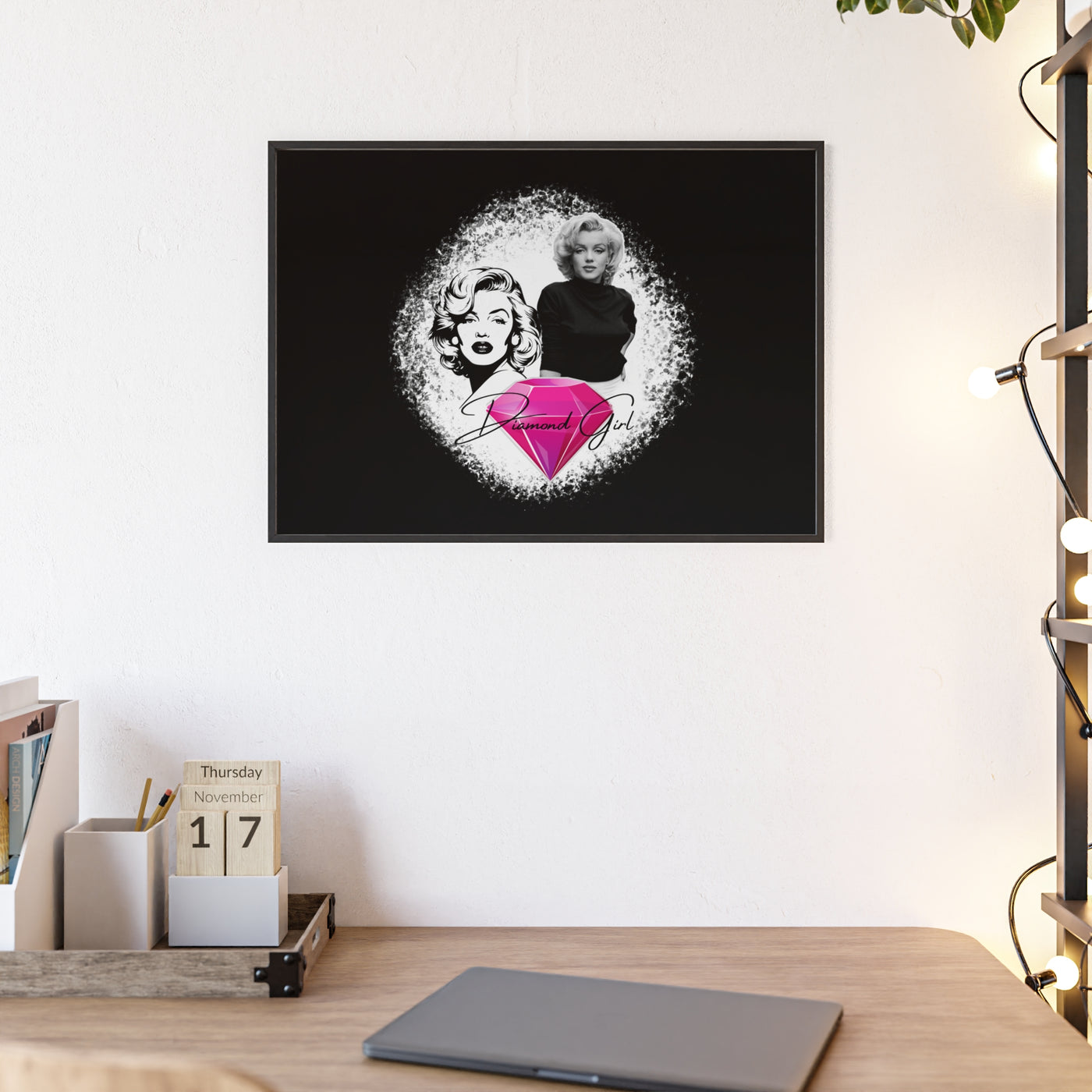 Vintage Marilyn Monroe Poster with Wooden Frame