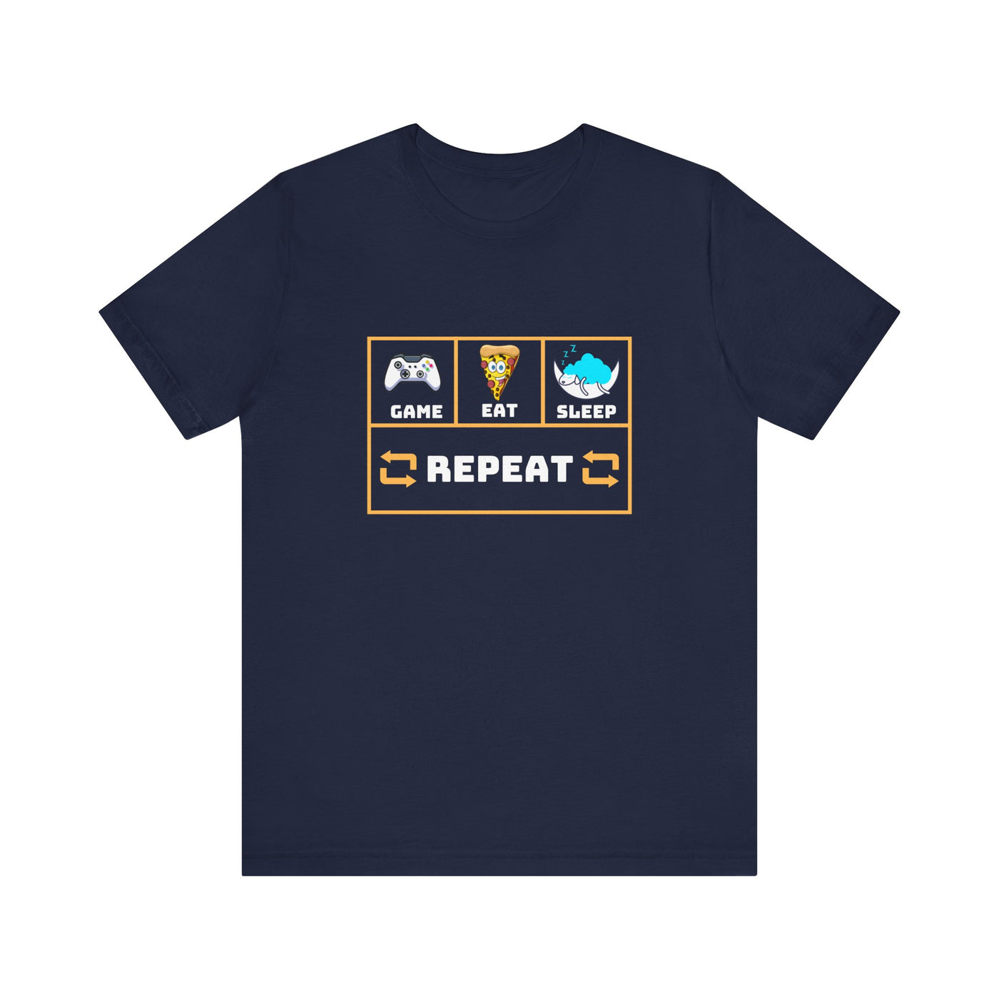 Gamer's motto shirt: Eat, Sleep, Game, Repeat T-shirt
