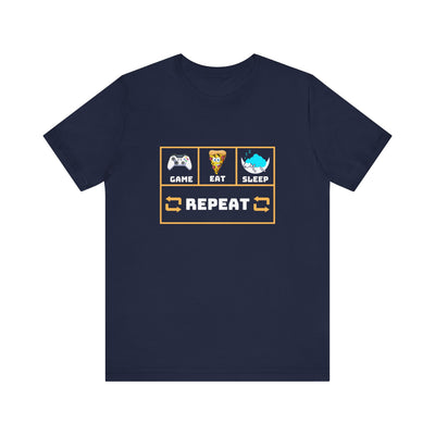 Gamer's motto shirt: Eat, Sleep, Game, Repeat T-shirt