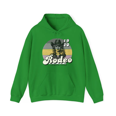 Rodeo Cowgirl Hooded HOODIE - Unisex Heavy Blend™ - Retro Style