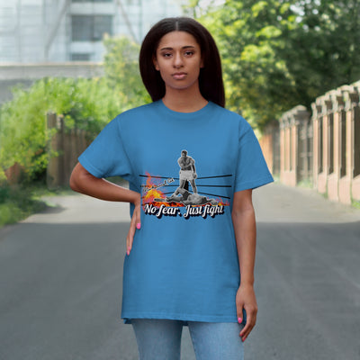 No Fear Just Fight T-Shirt, Motivational Shirt Muhammad Ali