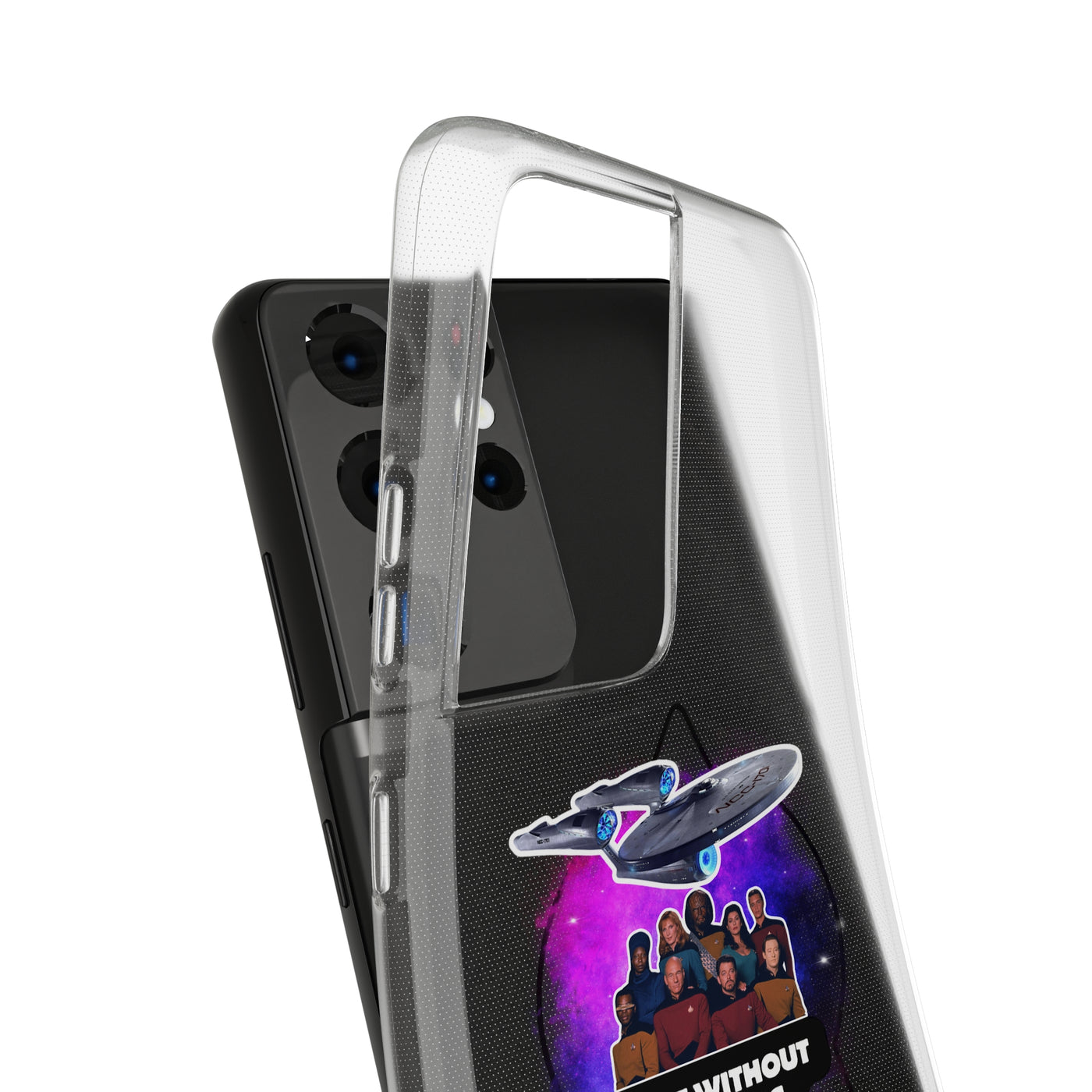 Galaxy-Inspired Soft Phone Case - Not Without My Gang, Star Trek Lovers Handyhülle
