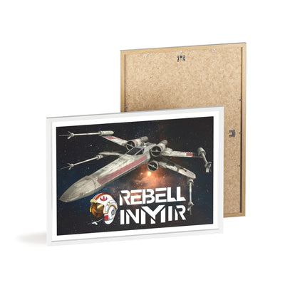 Star Wars X-Wing Fighter Poster with Wooden Frame - Rebel Inyir Decor
