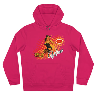 Retro Pin-Up Queen Hooded Sweatshirt - 'Wow' Graphic