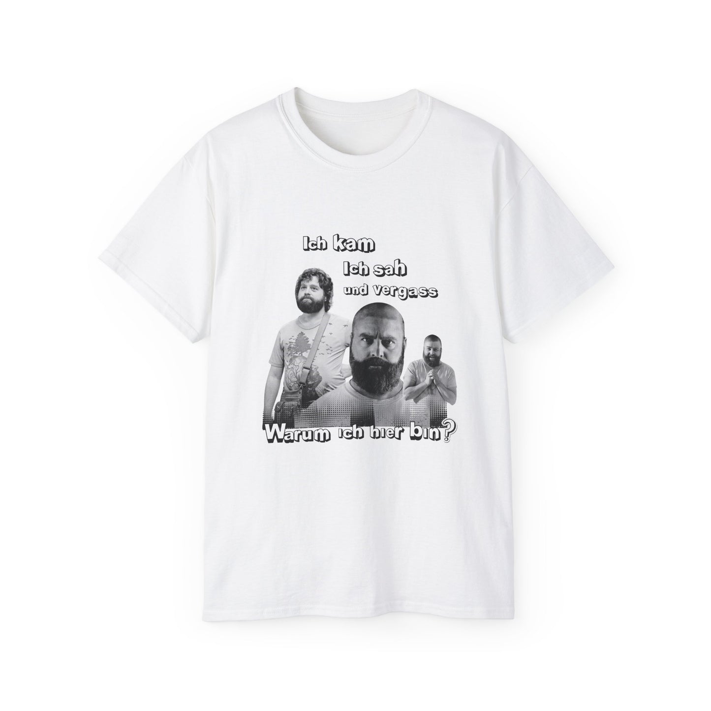 T ShirtUnisex Witz  Alan Garner– Ich kam ich sah und vergaß - Warum ich hier bin!