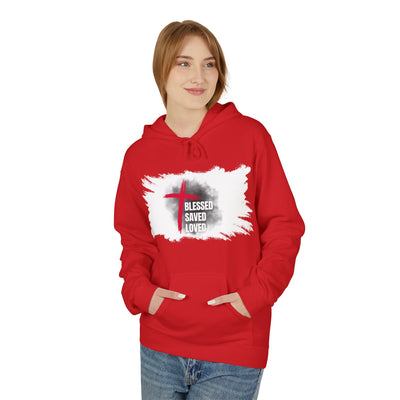 Faith-Inspired Hoodie: Blessed, Saved, Loved - Christian JESUS