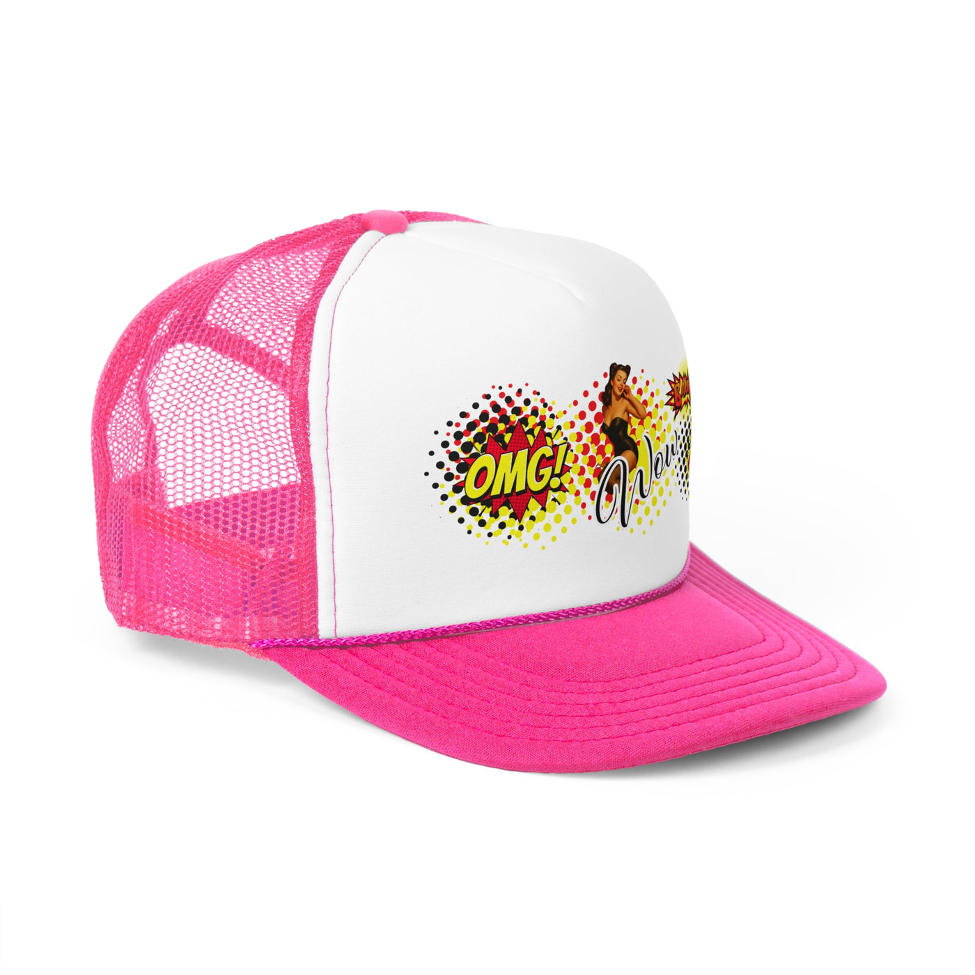 Fun Pop Art Trucker Cap - OMG! Wow! Comic Style Hat 
