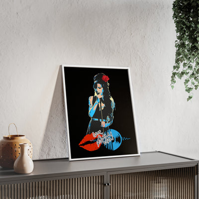 Love Amy Winehouse Poster with Wooden Frame - Vibrant Wall Art for Music Lovers