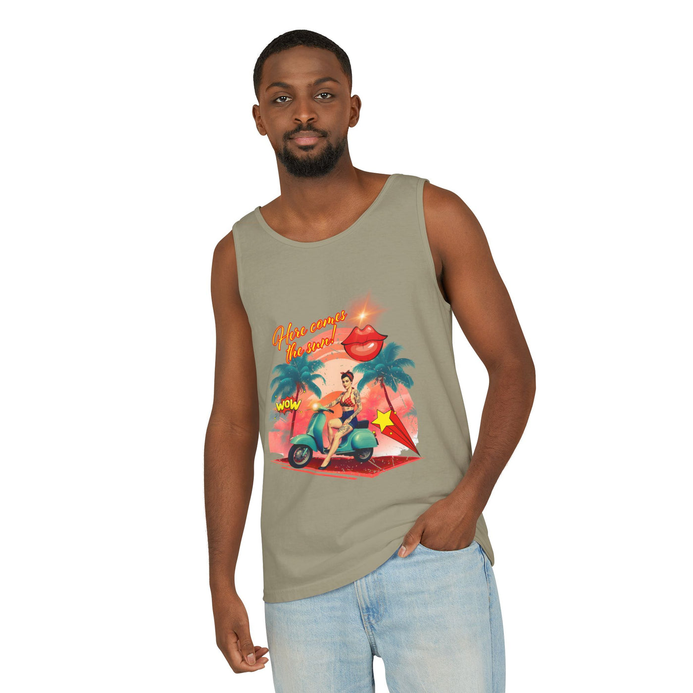 Retro Summer Vibes Tank Top Here comes the sun