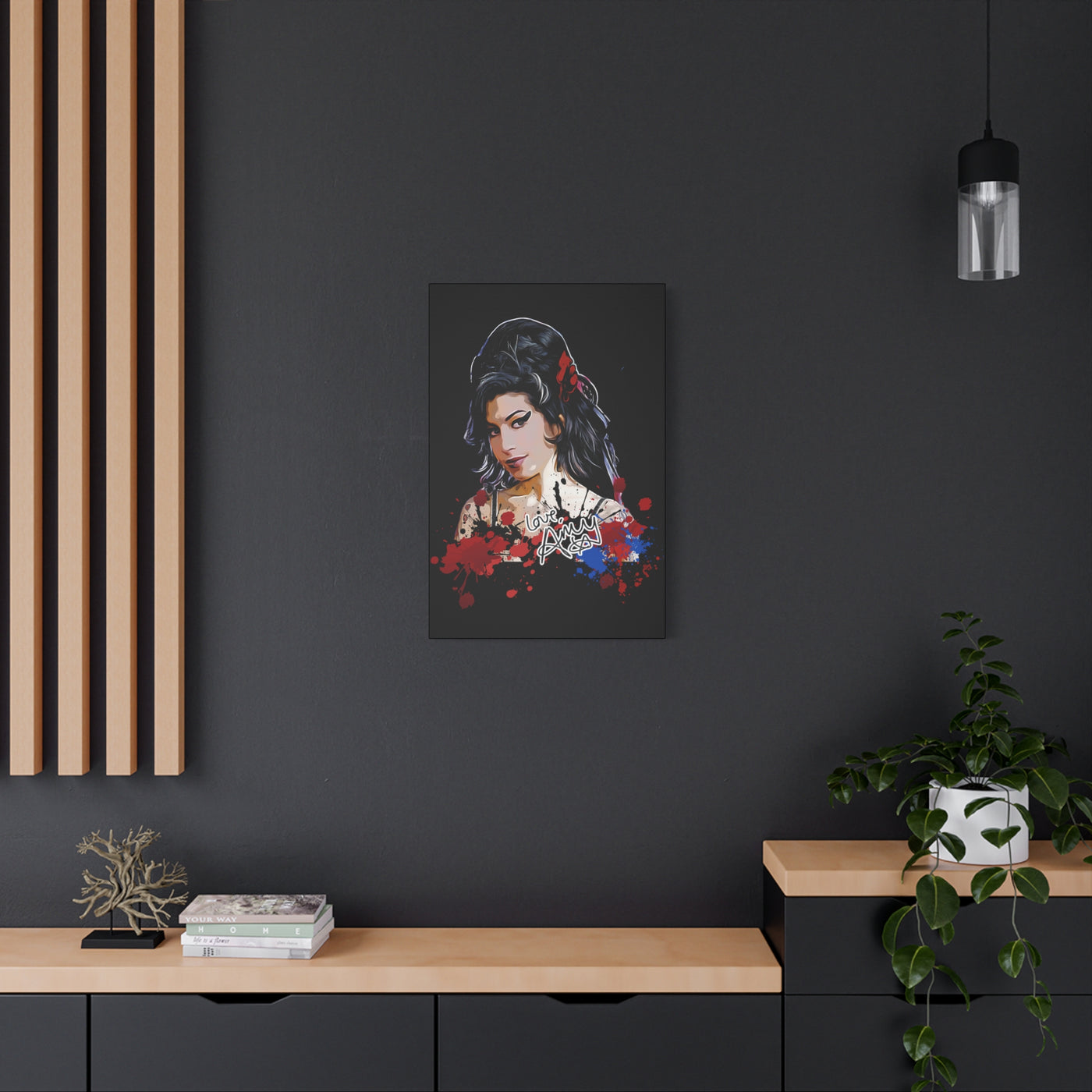 Amy Winehouse Art Canvas - Stretched Wall Decor with Signature