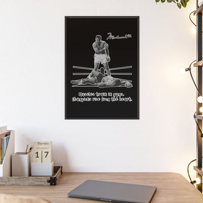 Boxing Inspired Wall Art Poster with Wooden Frame - Muhammad Ali 