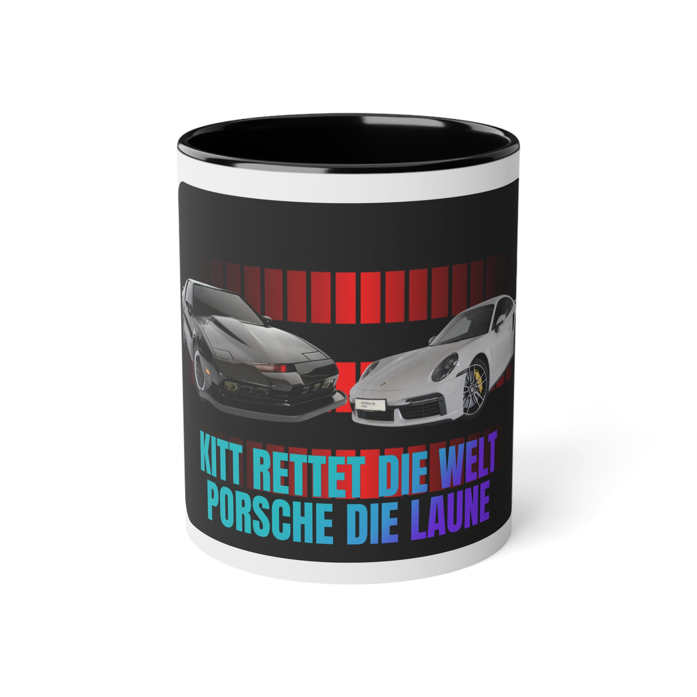 KITT and Porsche Die Laune Mug, KITT Mug, Porsche Mug, Tasse