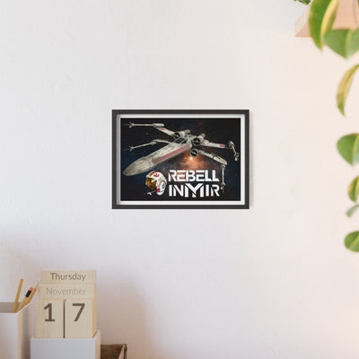 Star Wars X-Wing Fighter Poster with Wooden Frame - Rebel Inyir Decor
