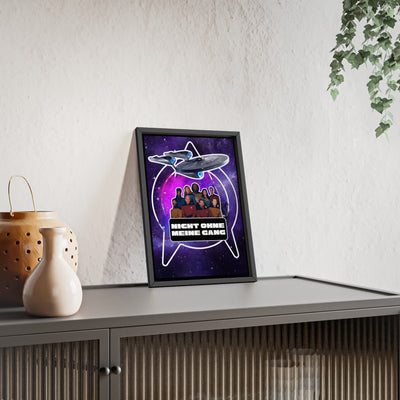 Starship Adventure Poster with Wooden Frame | Sci-Fi Wall Art, Geek Decor,