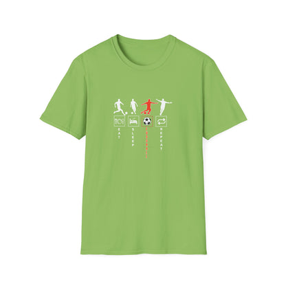 Fußball - Soccer Life Unisex T-Shirt - Eat, Sleep, Fußball, Repeat