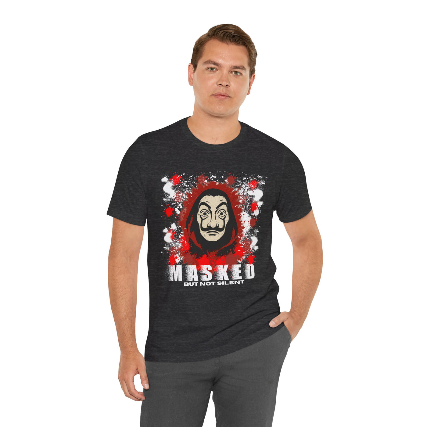 Unisex Short Sleeve Tee - Money Heist Masked but not silent