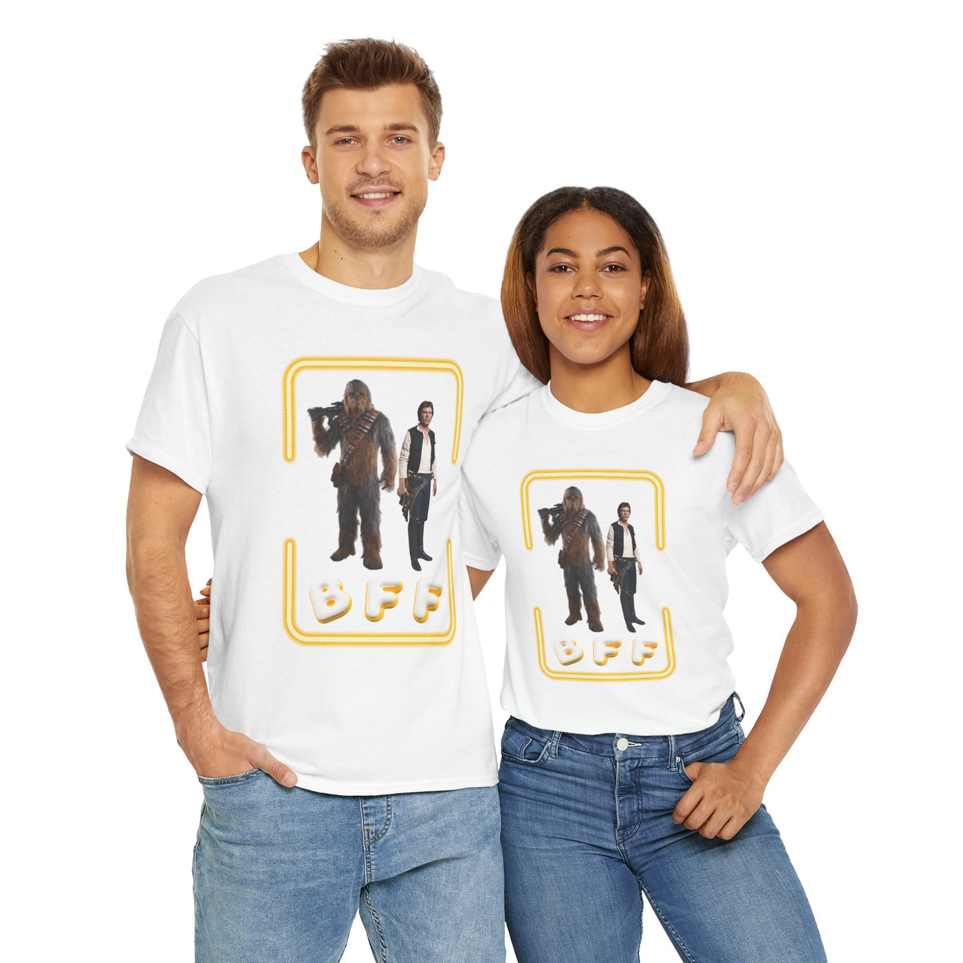 BFF Chewbacca &amp; Han Solo Unisex Heavy Cotton Shirt