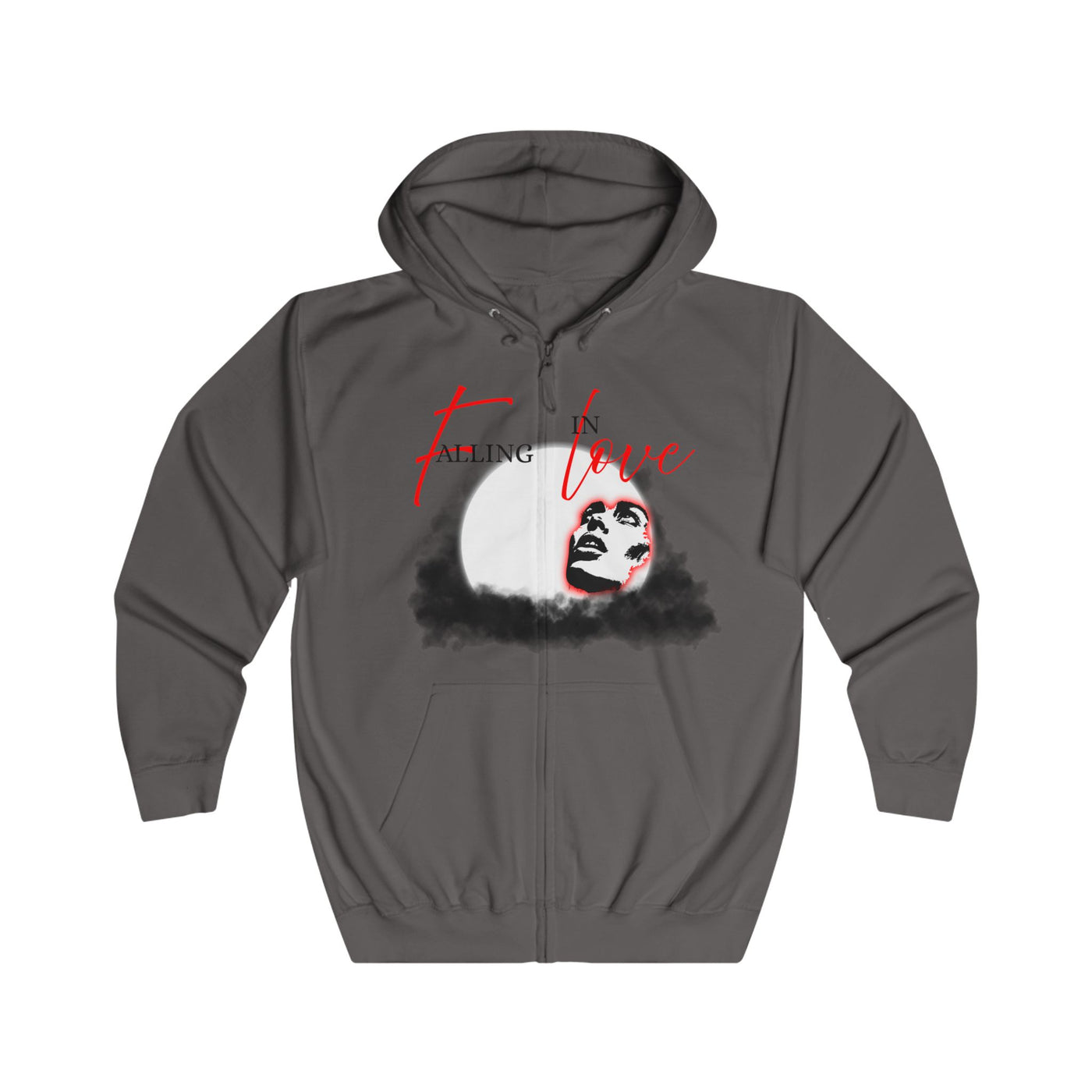 Falling in Love Hoodie, Inspirational Zip-Up, Unisex Sweatshirt