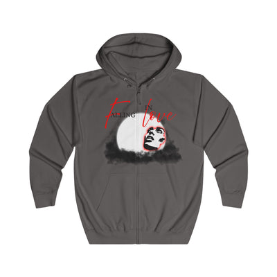 Falling in Love Hoodie, Inspirational Zip-Up, Unisex Sweatshirt