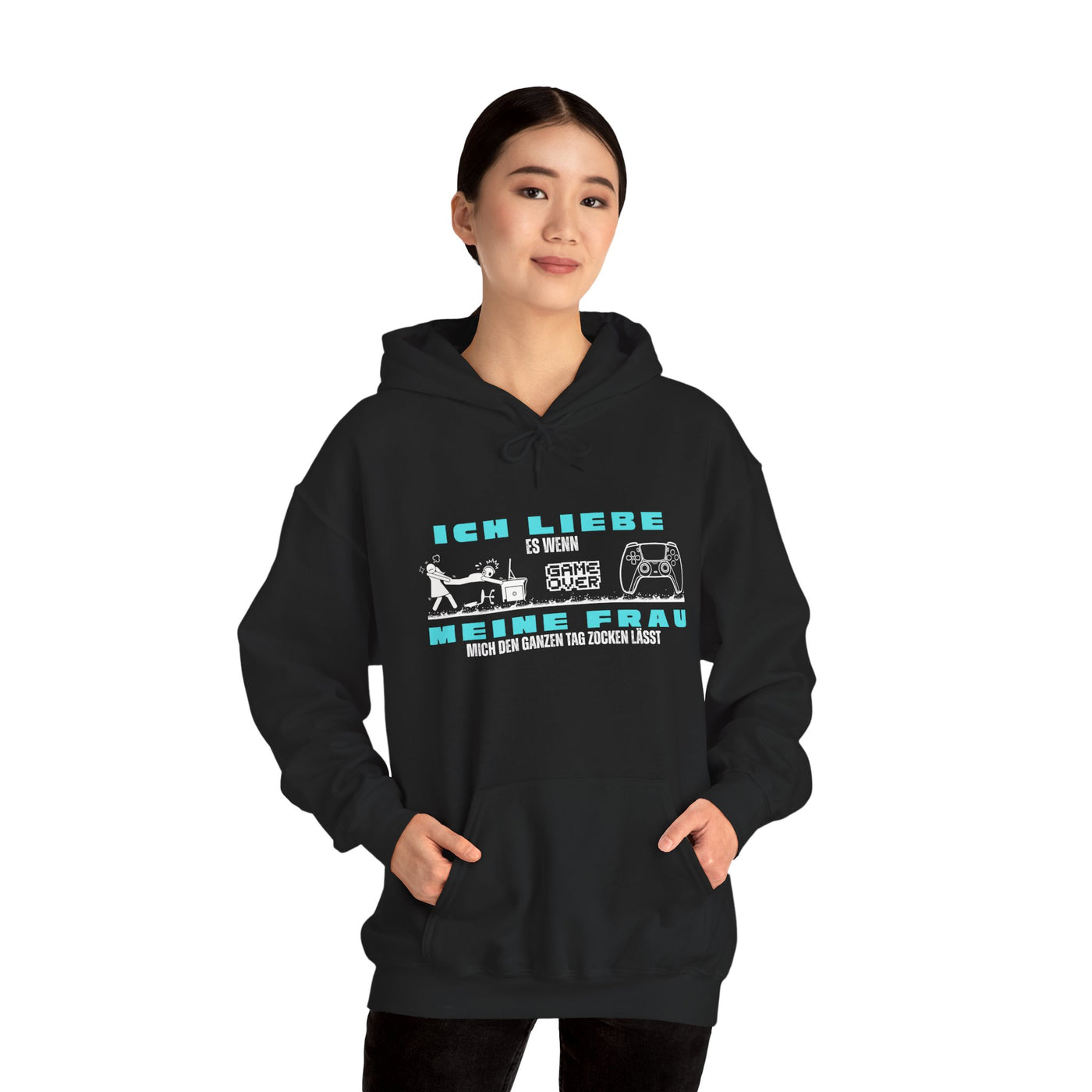 Gaming Love Unisex Hooded Sweatshirt - "Ich Liebe Es Wenn Meine Frau"