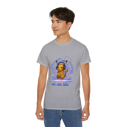 Rave T-Shirt, Fun Music Shirt, Live Love Rave - Techno - Pokemon