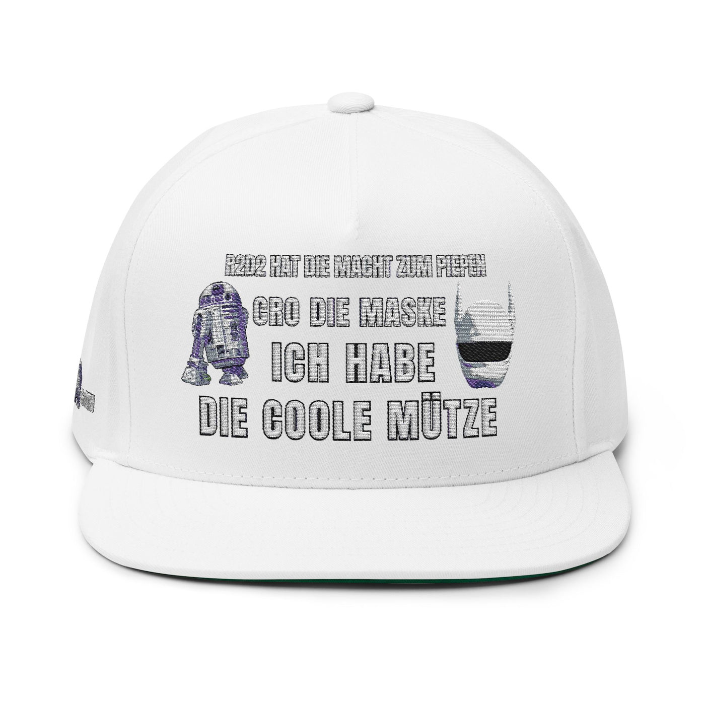 Flat Bill Cap with Fun Embroidery  R2D2 - Cro - & ICH