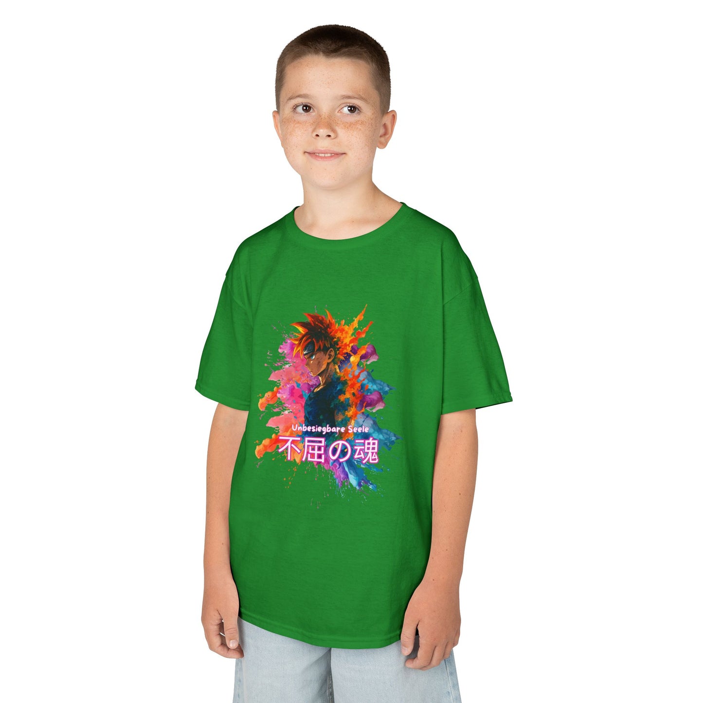 "unbesiegbare Seele" Vibrant Kids Jersey Tank Top - Colorful Anime Design
