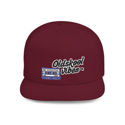 Oldschool Vibes Flat Bill Snapback Cap | Retro style hat for casual wear