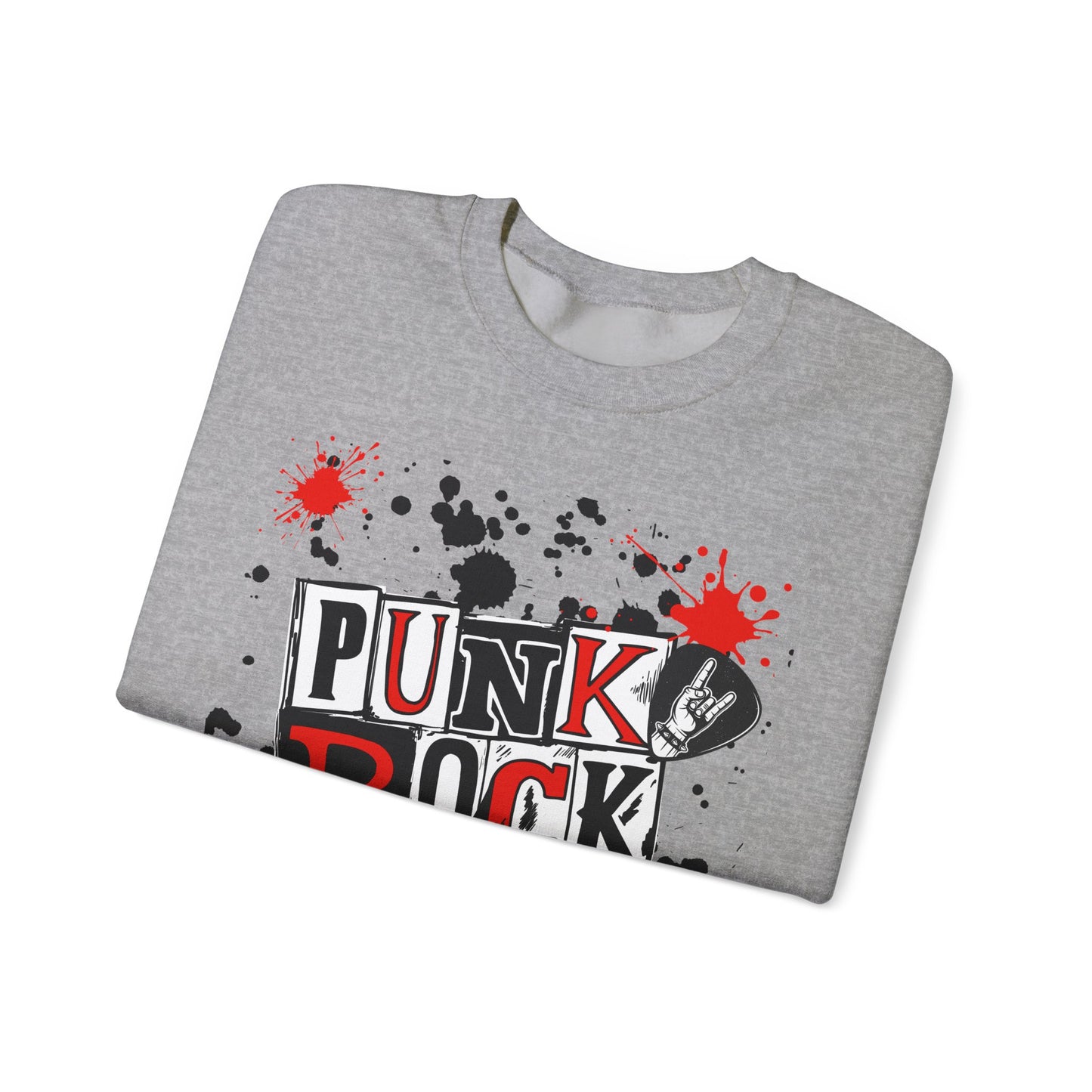Punk Rock Crewneck Sweatshirt, Casual Streetwear Gift, Music Lover Apparel, Fall Fashion Layer, Unique Graphic Sweater