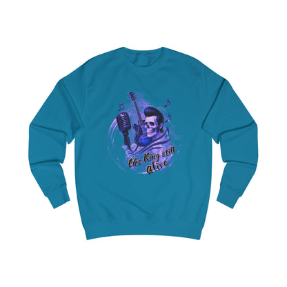 Rock 'n' Roll Skull Sweatshirt - "The King Still Alive" Unisex Crewneck 