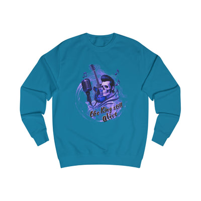 Rock 'n' Roll Skull Sweatshirt - "The King Still Alive" Unisex Crewneck 