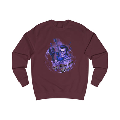 Rock 'n' Roll Skull Sweatshirt - "The King Still Alive" Unisex Crewneck 