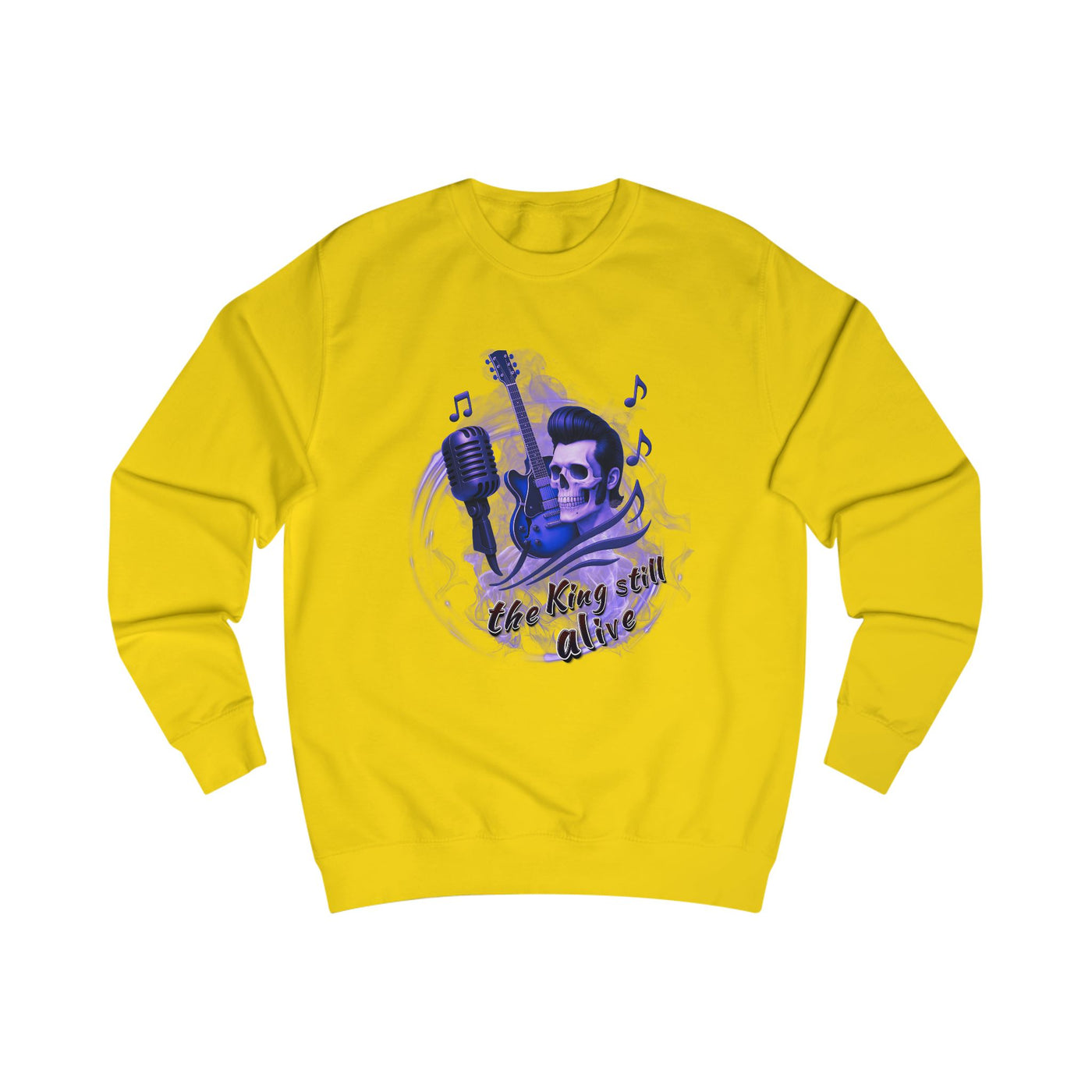 Rock 'n' Roll Skull Sweatshirt - "The King Still Alive" Unisex Crewneck 
