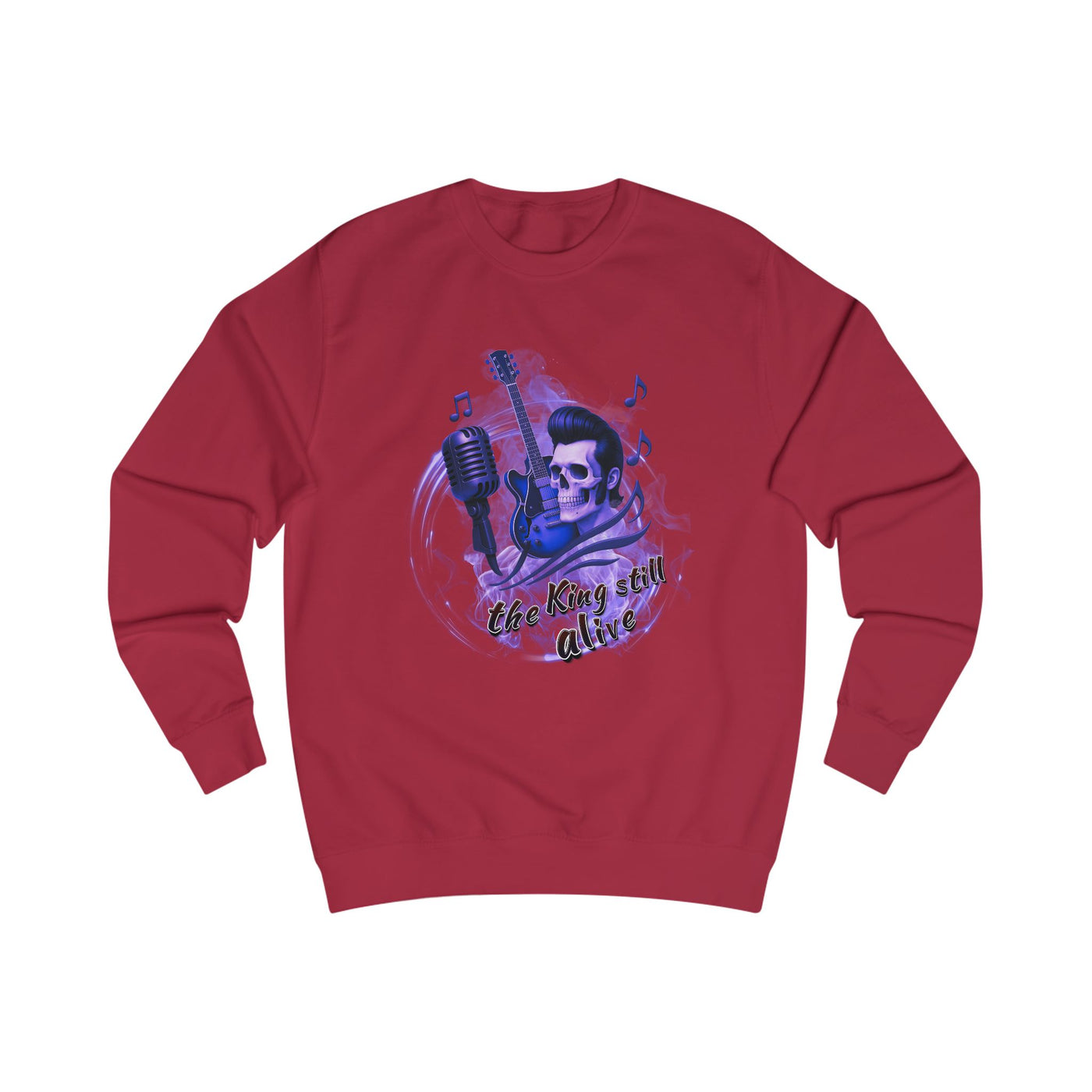 Rock 'n' Roll Skull Sweatshirt - "The King Still Alive" Unisex Crewneck 
