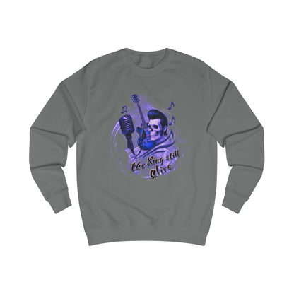 Rock 'n' Roll Skull Sweatshirt - "The King Still Alive" Unisex Crewneck 