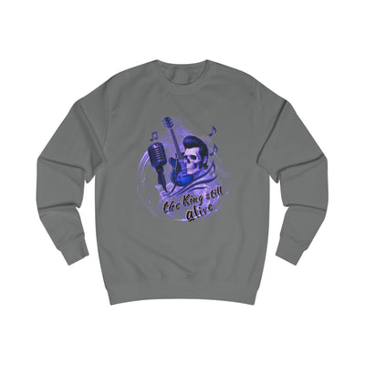 Rock 'n' Roll Skull Sweatshirt - "The King Still Alive" Unisex Crewneck 